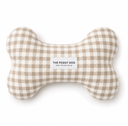 Mushroom Brown Gingham Dog Squeaky Toy