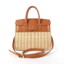 Margo Camel -  Wicker Handbag - WS: Brown