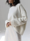 Candyfloss Oversized Pullover Sweater: Apricot / One-size