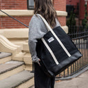 Market Tote: Navy Canvas / Navy Steeletex