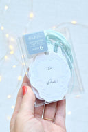 Oval Letterpress Gift Tags | Baroque Vintage Crest: French Blue