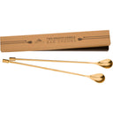 Bar Spoons Gold (Combo Set of 2, 1 Spiral & 1 Smooth Handle)