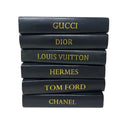 6 Vol. Black Leather Designer Name Books