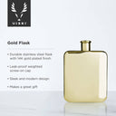 Belmont™ Polished Gold Plated Flask