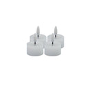 SET OF 4 WHITE FLAMELESS TEALIGHT CANDLES- ST - WHITE