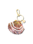 Hand-painted Seashell Bag Charm + Keychain | Eco-Friendly: Purple
