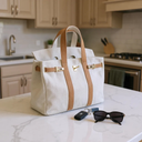 The Luxe Signature Tote- Short Handle: Navy