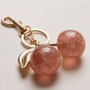 Glossy Cherry Keychain Charm — Red Gold: RD / ONE