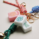 Mahjong Keychain with Heart Charm & Rope: BL / ONE