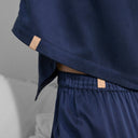 Washable Silk Long Sleeve Pant Set: Deep Blue