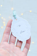 Oval Letterpress Gift Tags | Baroque Vintage Crest: French Blue