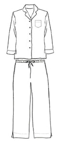 Blue Seersucker-Pink  Long Sleeve Pajamas