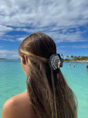 Hand-painted Seashell Claw Hair Clip | Eco-Friendly: Blue Mosaic