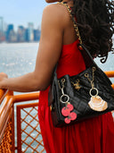 Hand-painted Seashell Bag Charm + Keychain | Eco-Friendly: Purple