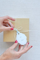 Oval Letterpress Gift Tags | Baroque Vintage Crest: French Blue