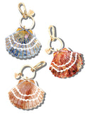 Hand-painted Seashell Bag Charm + Keychain | Eco-Friendly: Golden Sand