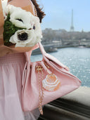 Hand-painted Seashell Bag Charm + Keychain | Eco-Friendly: Purple