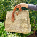 Handwoven Straw French Basket Handbag