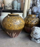 Vintage Glazed Planters - Pair