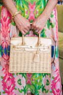 Margo Camel -  Wicker Handbag - WS: Brown