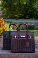 Margo Wicker Handbag- Solid Colors- WS: Black