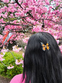 Hand-painted Mini Monarch Butterfly Claw Hair Clip | Eco-Friendly: Orange