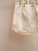 DR770Y Embroidered Sleeveless Dress with Scalloped Hem: Color as pictures / English / S