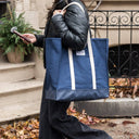 Market Tote: Navy Canvas / Navy Steeletex