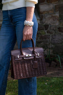 Margo Wicker Handbag- Solid Colors- WS: Black