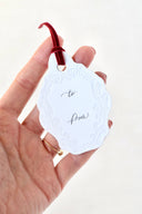 Oval Letterpress Gift Tags | Baroque Vintage Crest: French Blue