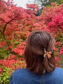 Hand-painted Mini Monarch Butterfly Claw Hair Clip | Eco-Friendly: Orange
