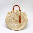 Straw Bags For Women with leather, Straw Handbags: Brown