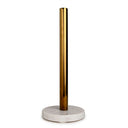 WHITE MARBLE PAPER TOWEL HOLDER - WHITE/GOLD