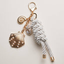 Gold Coastal Charm Keychain—Shell Pearl Starfish: GD / ONE