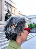 Hand-painted Mini Monarch Butterfly Claw Hair Clip | Eco-Friendly: Orange