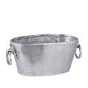 Oval Aluminum Wine Bucket/Planter, Raw Nickle