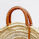 Straw Bags For Women with leather, Straw Handbags: Brown
