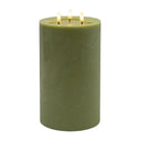 3 wick Large Green Flameless Candle - Green