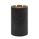 3 wick Large Gray Flameless Candle - Gray