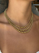 House of Lavande 1940s Beaded Gold Necklace - Unsigned