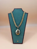 House of Lavande Vintage Gold-Tone Oval Locket Statement Necklace