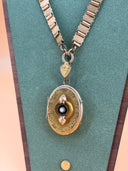 House of Lavande Vintage Gold-Tone Ornate Oval Locket Necklace