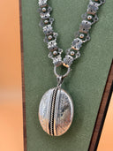 House of Lavande Victorian Sterling Silver Engraved Locket Necklace with Photo