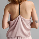 Washable Silk Cami Pant Set: Delicate Pink/Immersed Black