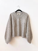 Happy French Gang Hand-Loomed Silver Félix Sweater, Undyed Alpaca