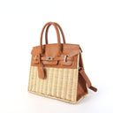 Margo Camel -  Wicker Handbag - WS: Brown