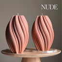 Huge Tall Swirl Candle - Nude