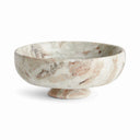 Josephine Footed Bowl - Brown/White Marble
