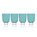 Romantic Stemless Wine Glasses Petite, Set of Four (teal)