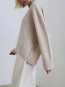 Candyfloss Oversized Pullover Sweater: Apricot / One-size